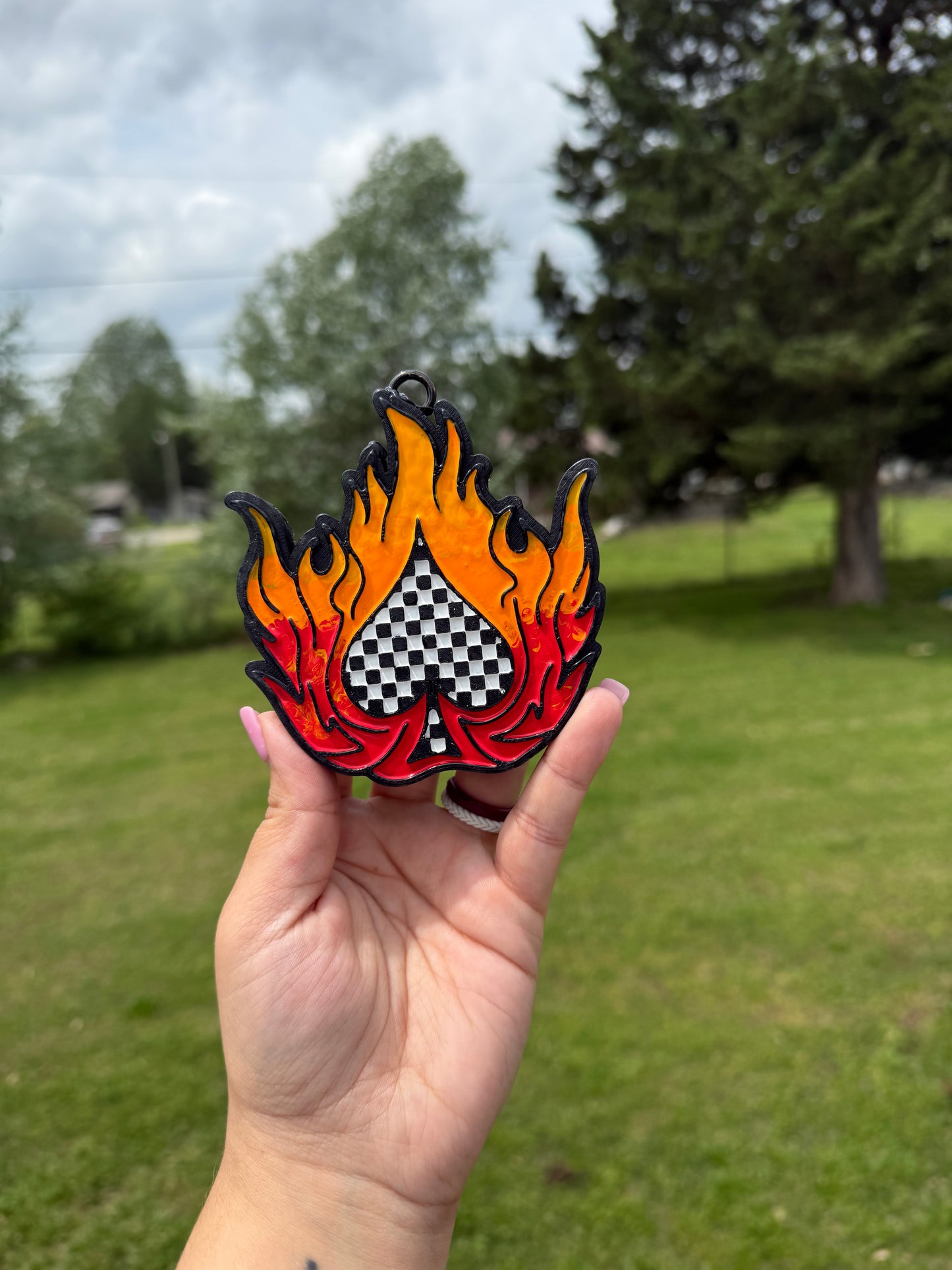 Flame Spade Car Freshie
