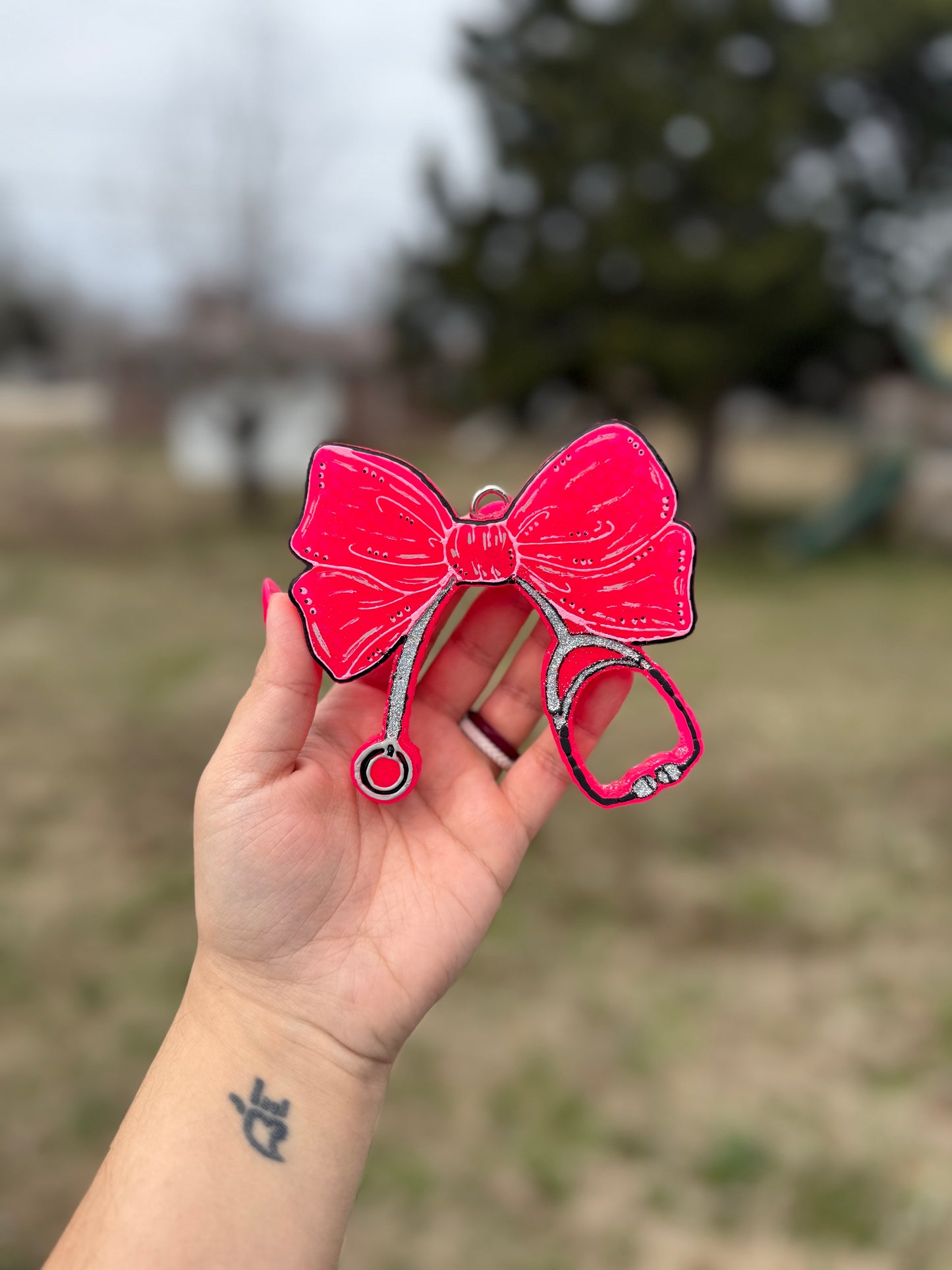 Nursing Stethoscope Bow Car Freshie