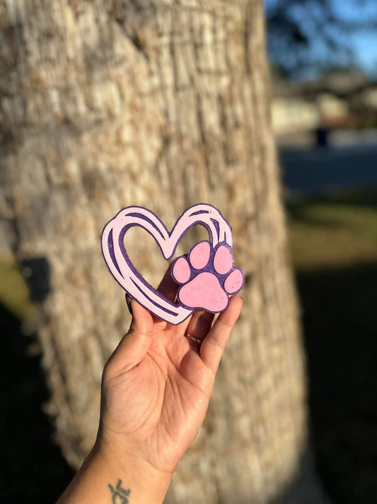 Dog Paw And Heart Car Freshie
