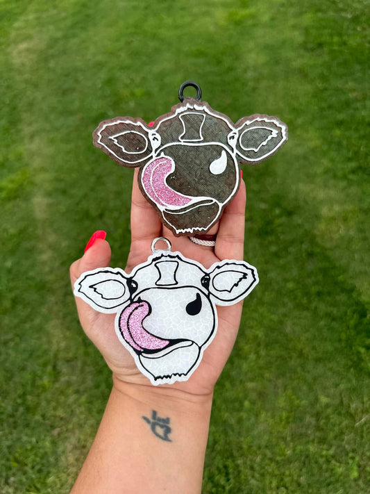 Cow With Tongue Car Freshie