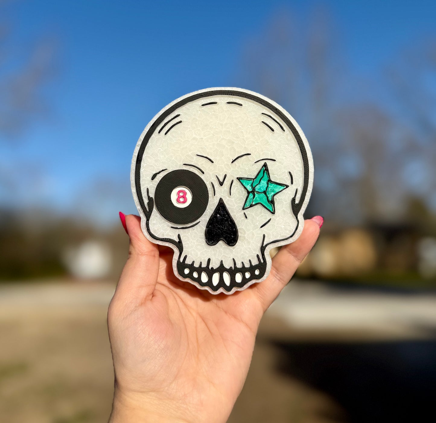 8 Ball Skelly Car Freshie