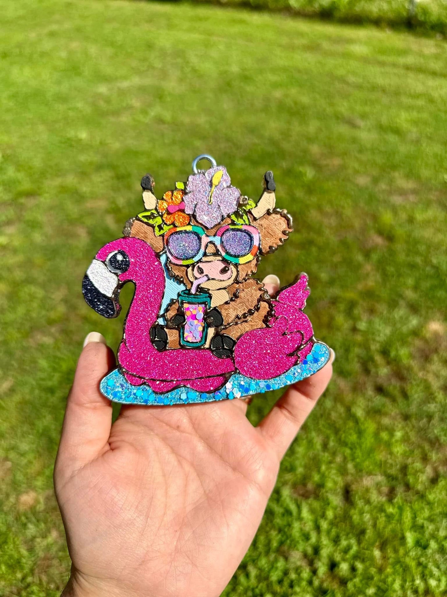 Floating Highland Cow Car Freshie