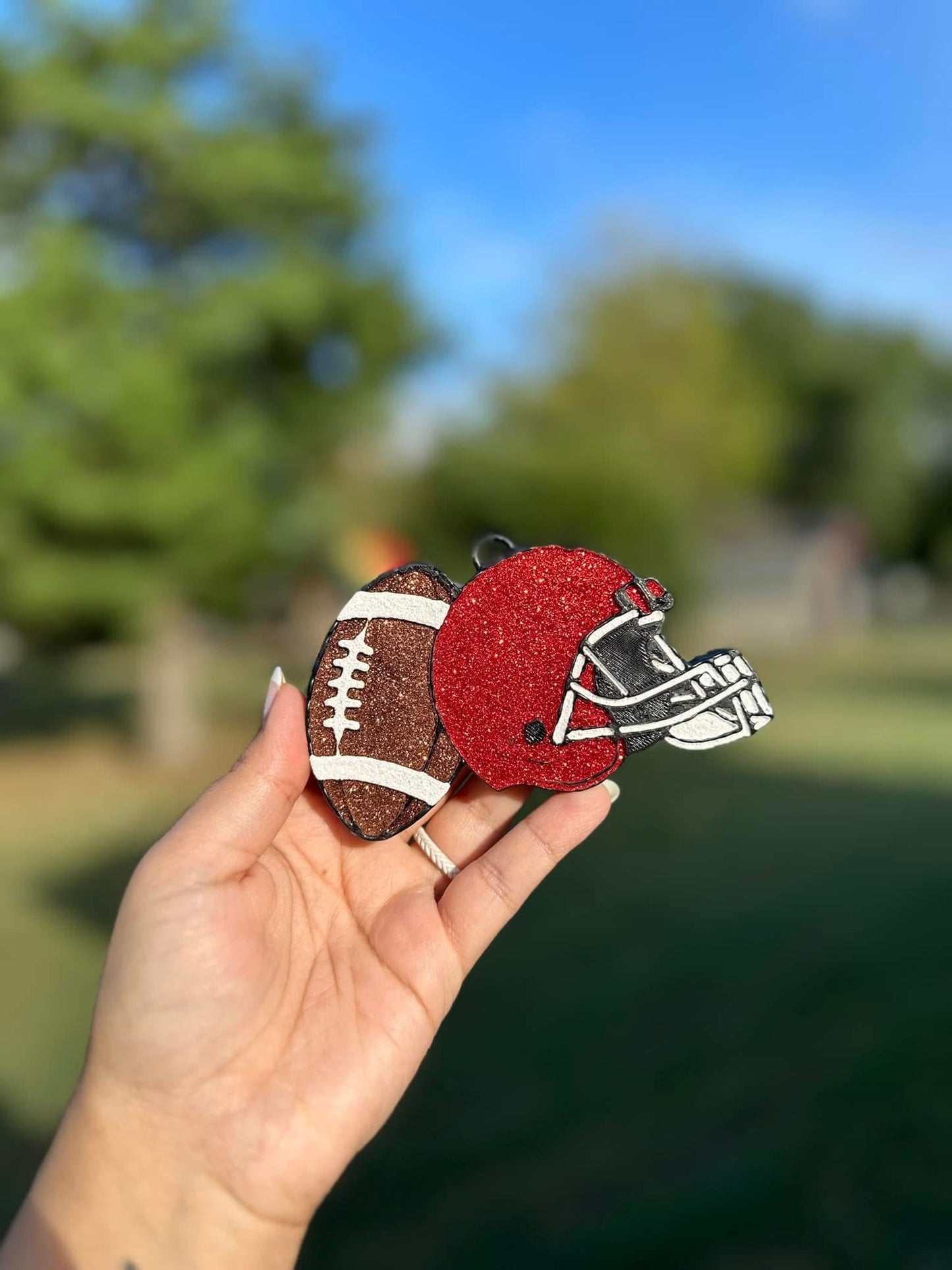 Football And Helmet Car Freshie