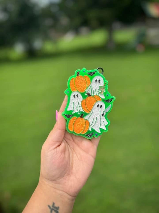 Ghost And Pumpkin Stack Car Freshie