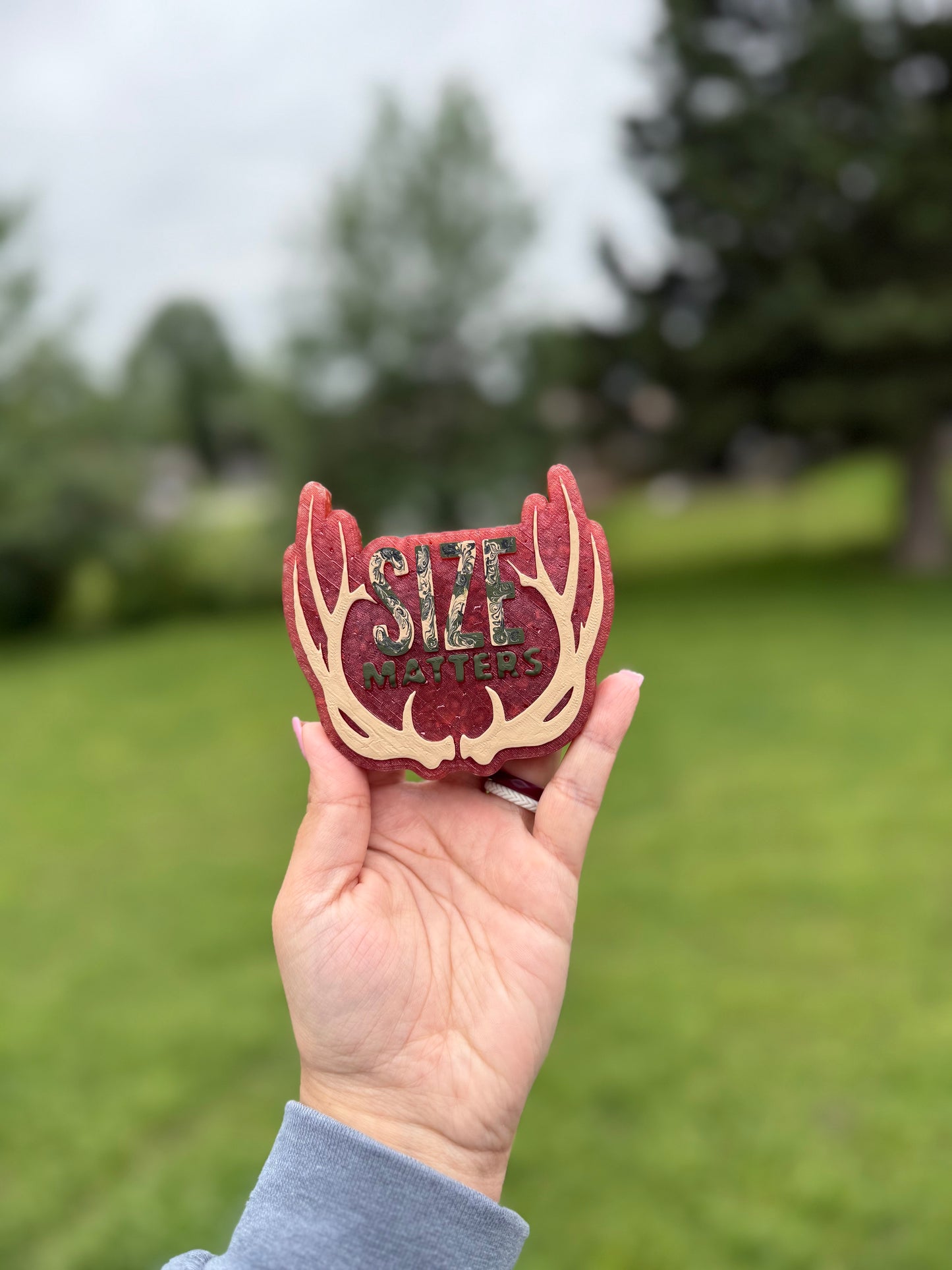 Size Matters Deer Antlers Car Freshie