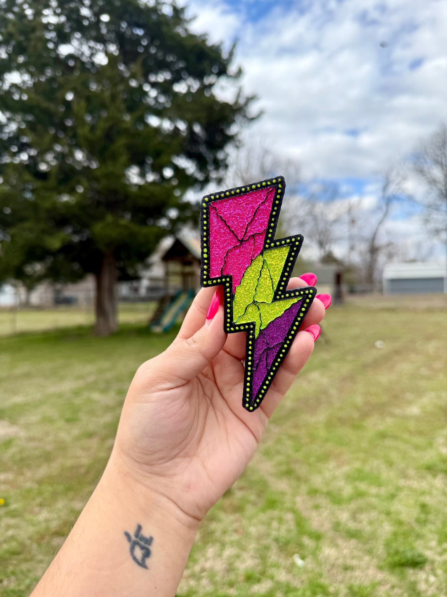 Detailed Lightning Bolt Car Freshie