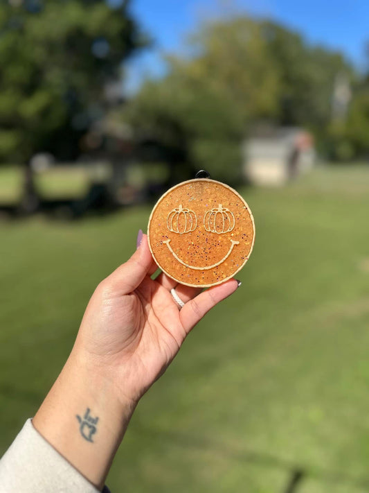Pumpkin Eyes Smiley Face Car Freshie
