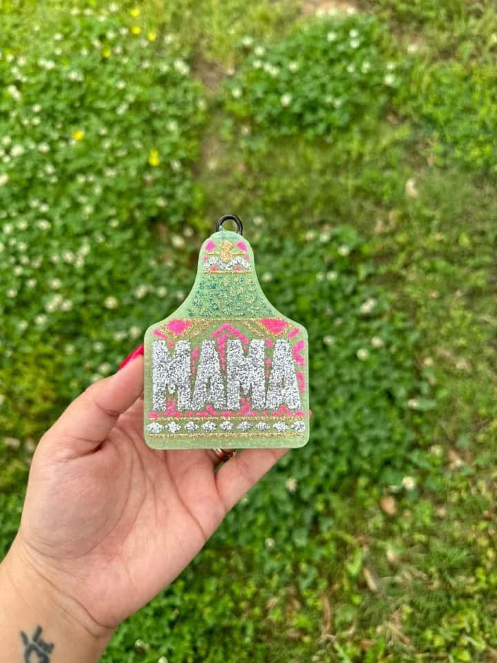 Mama Cow Tag Car Freshie