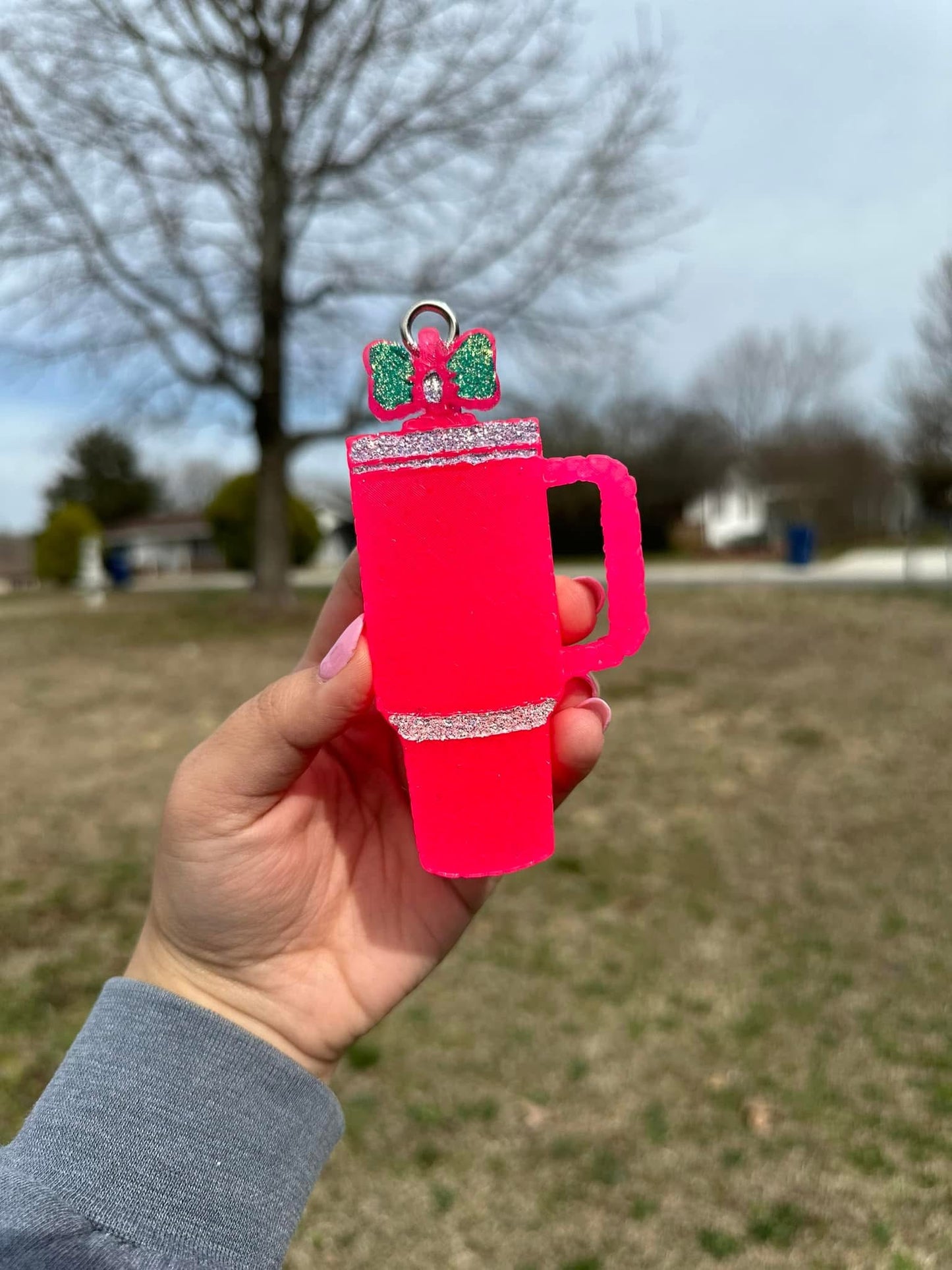 Cup With Bow Car Freshie