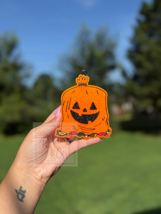 Jack-O-Lantern Bag Car Freshie