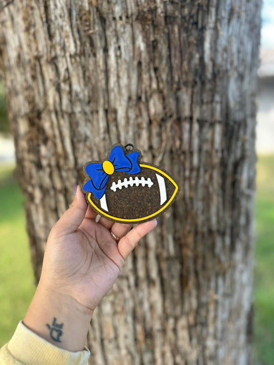 Football With Bow Car Freshie