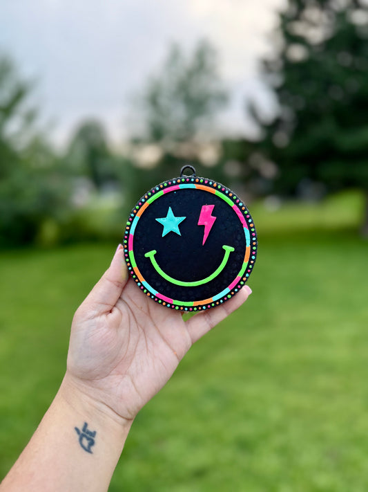 Lightning Bolt Smiley Car Freshie