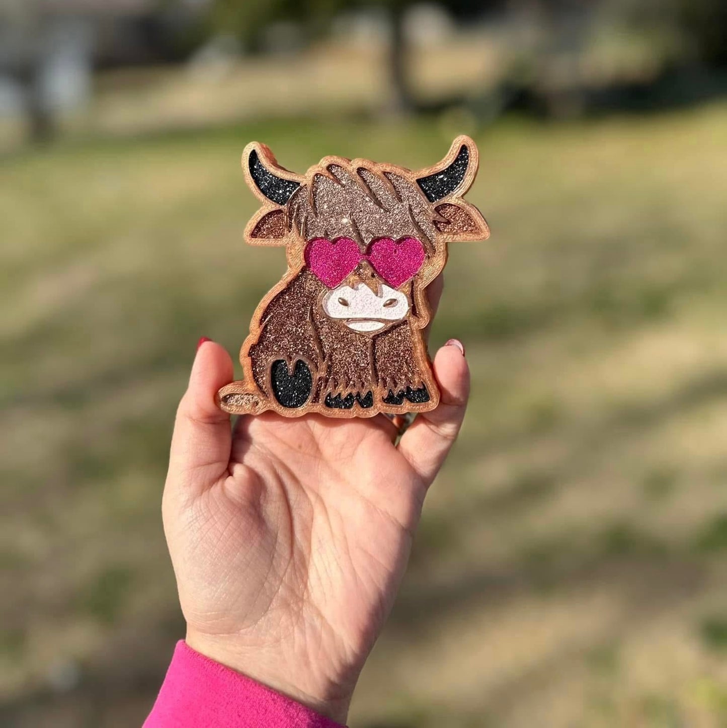 Cow With Heart Glasses Car Freshie