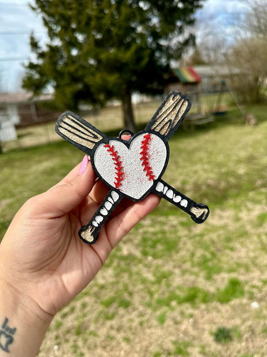 Baseball/Softball Bats and Heart Car Freshie