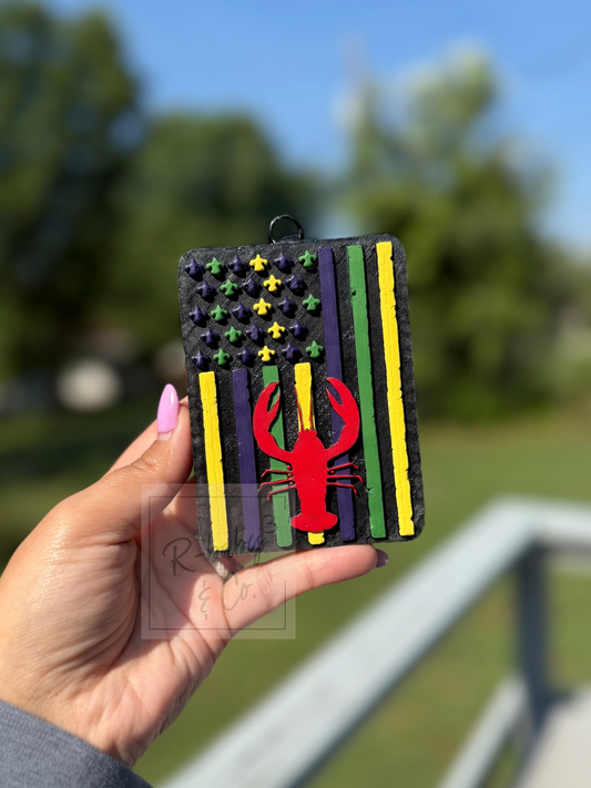 Crawfish Flag Car Freshie