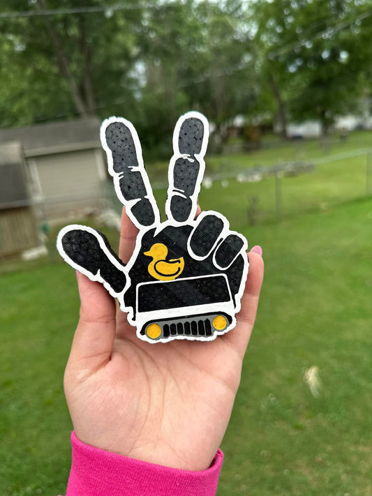 Peace Sign Jeep and Duck Car Freshie