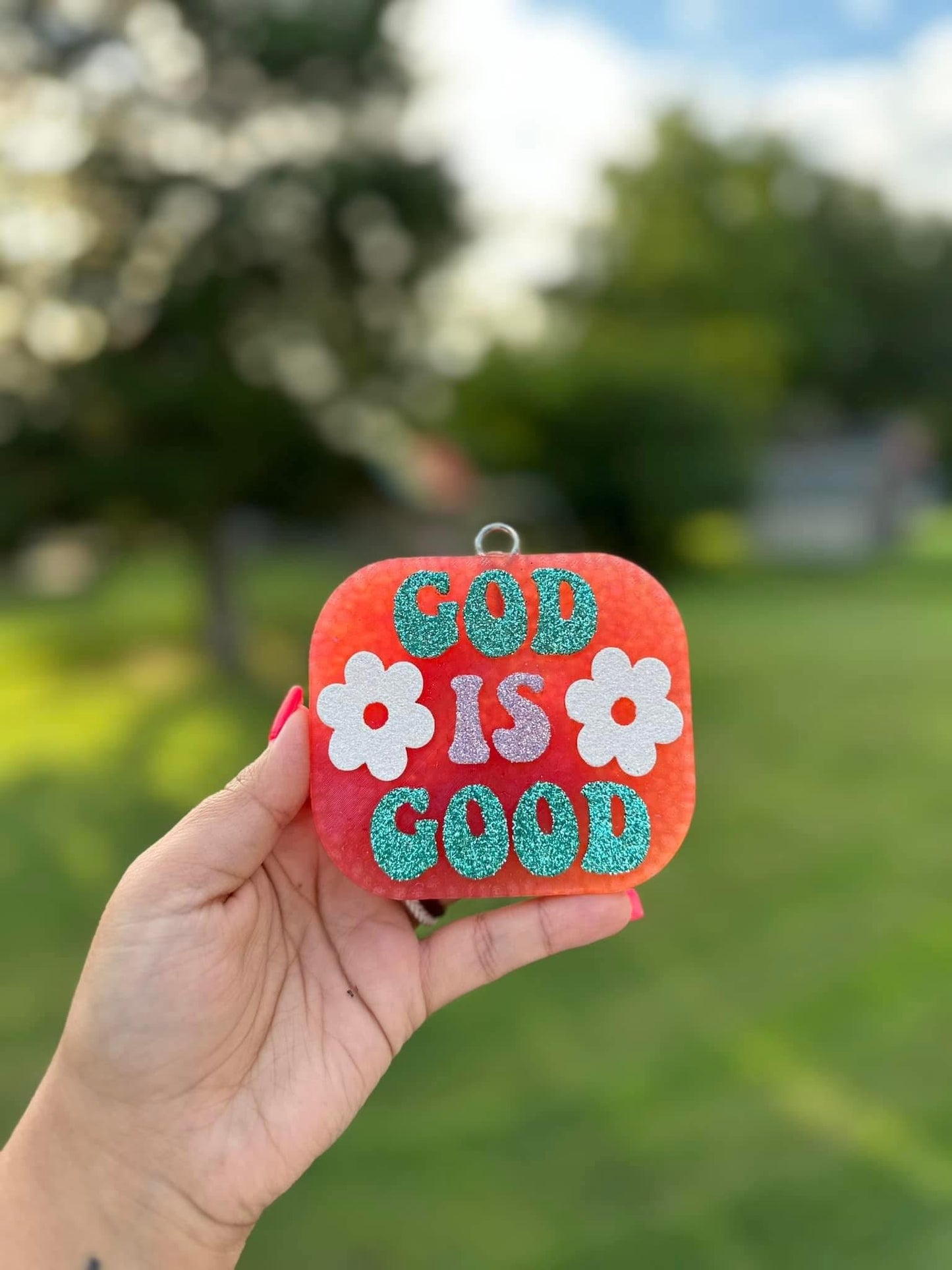 God Is Good Flowers Car Freshie