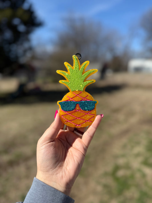 Pineapple With Glasses Car Freshie