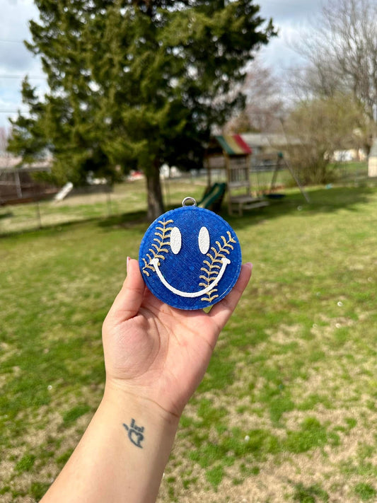 Smiley Baseball/Softball Car Freshie