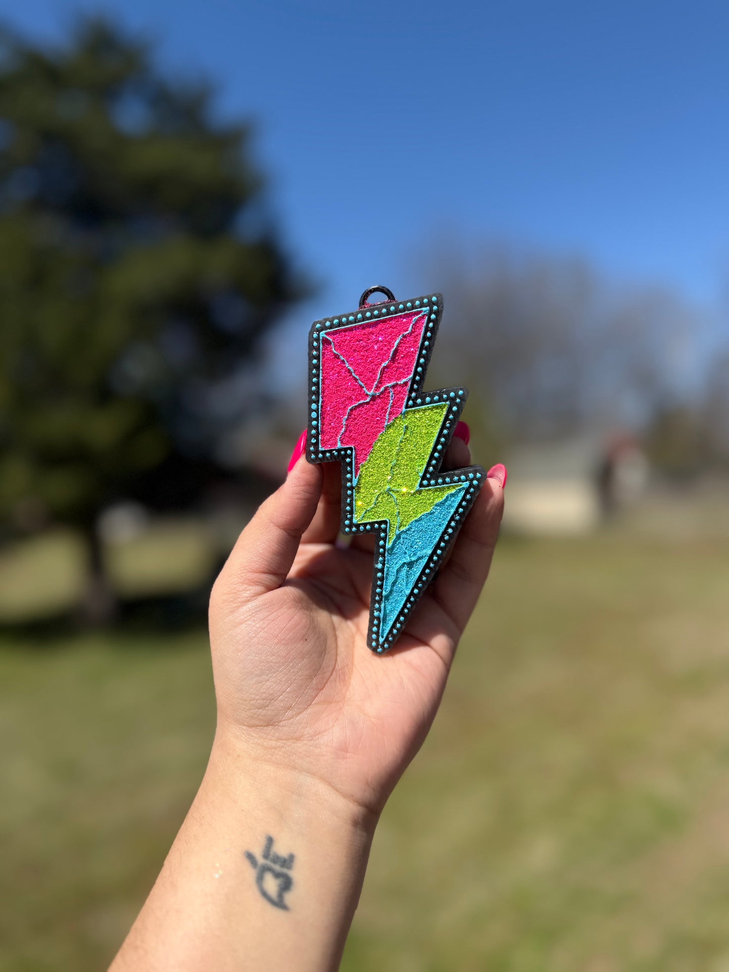 Detailed Lightning Bolt Car Freshie
