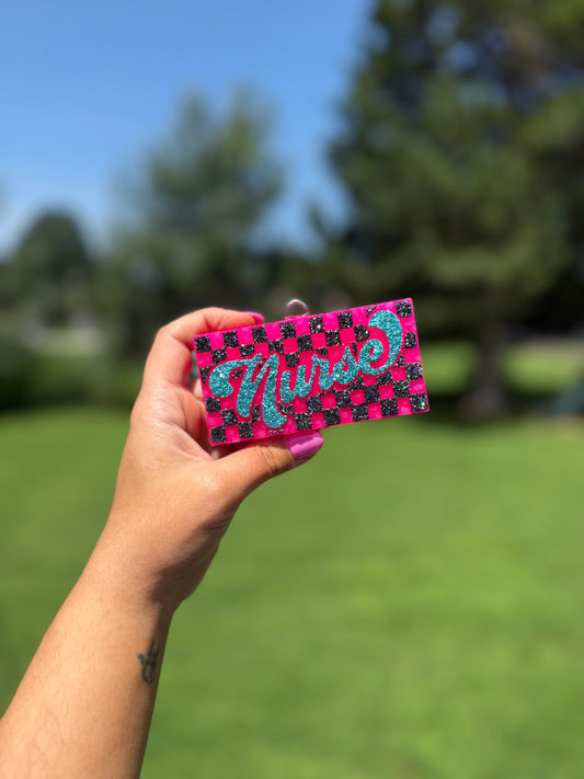 Nurse Checker Print Car Freshie
