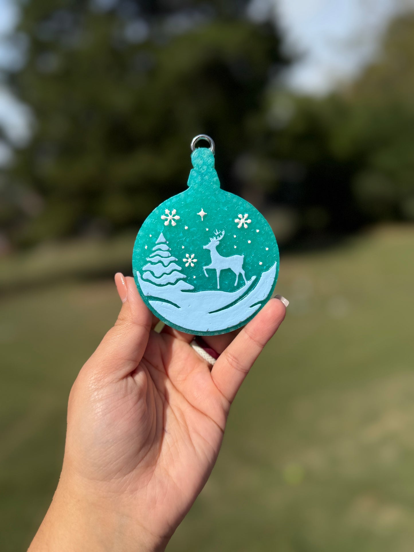 Christmas Ornament with Deer Car Freshie