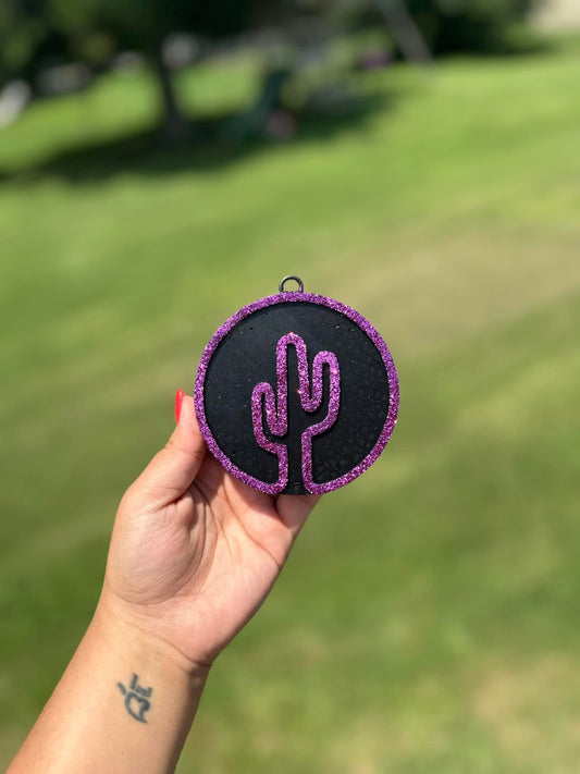 Round Cactus Car Freshie