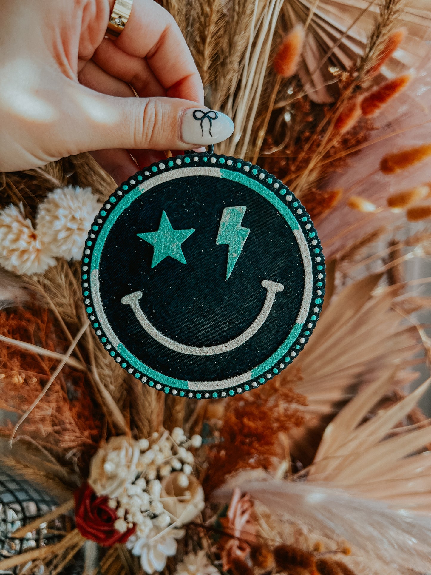 Lightning Bolt Smiley Car Freshie