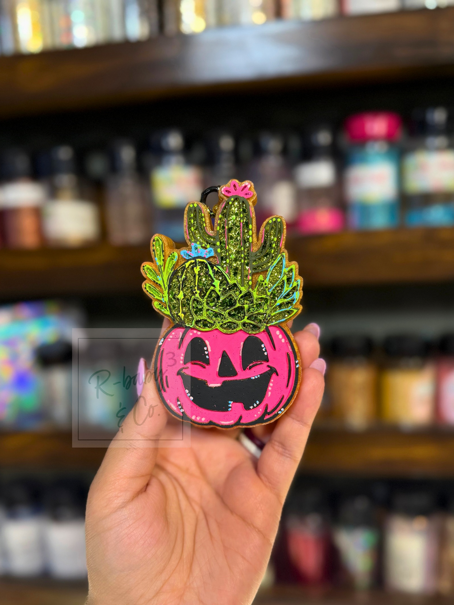 Succulents in a Pumpkin Car Freshie