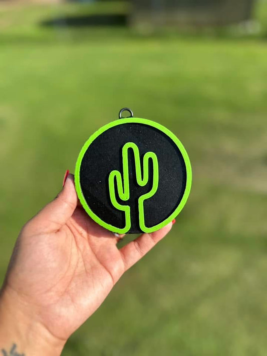 Round Cactus Car Freshie