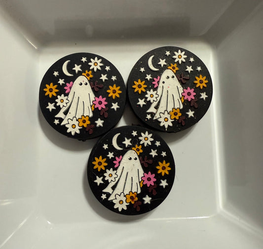 Round Floral Ghost Freshie Hanger