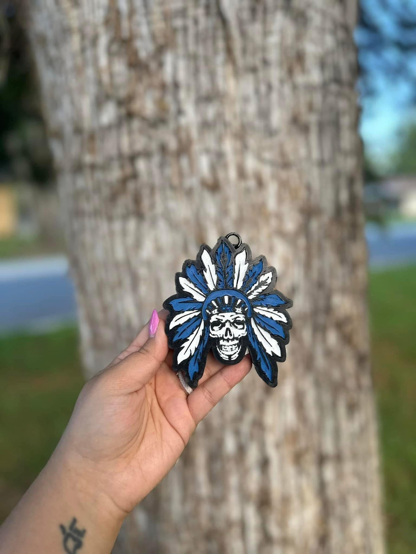 Warrior Skull Car Freshie