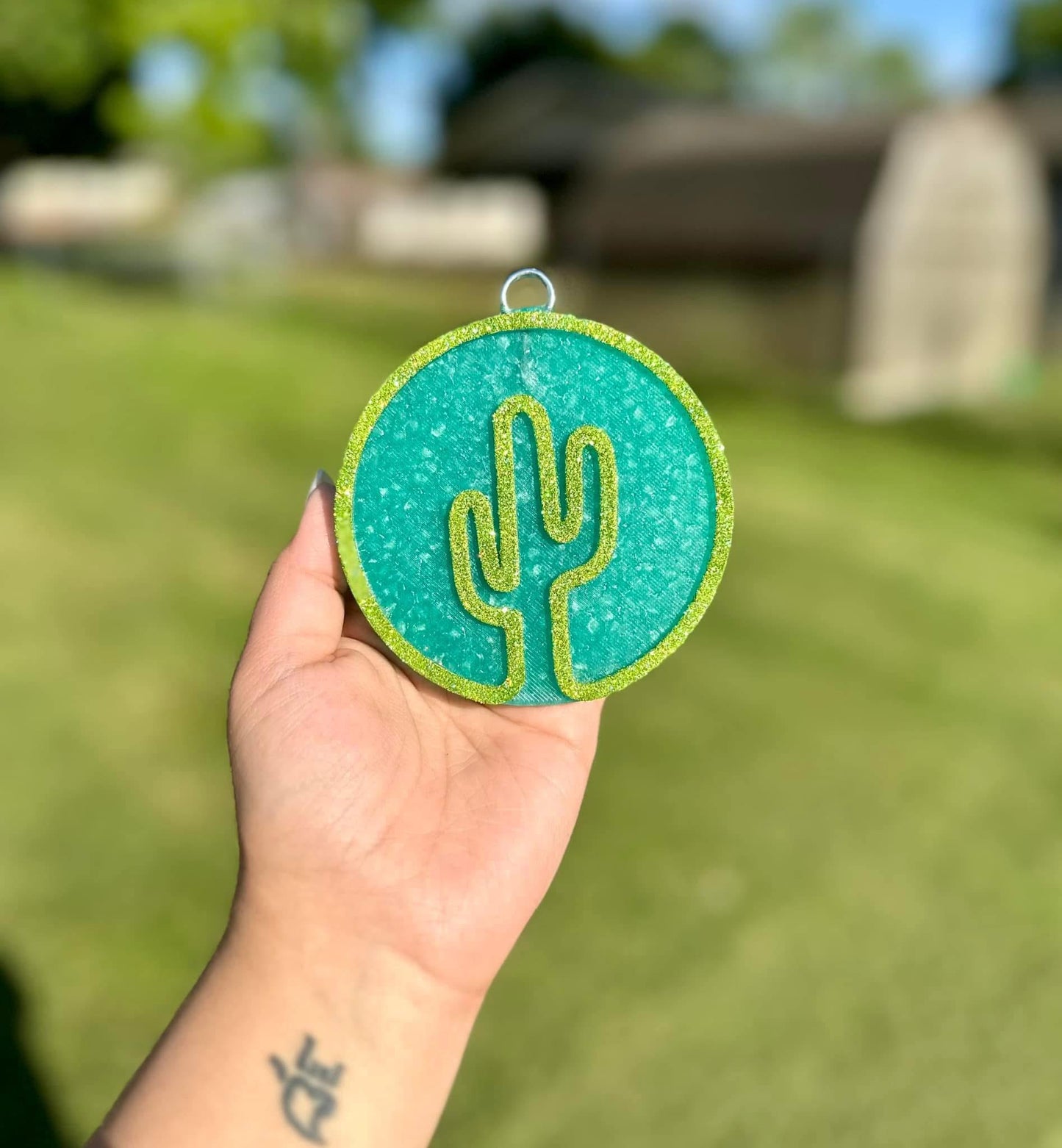 Round Cactus Car Freshie