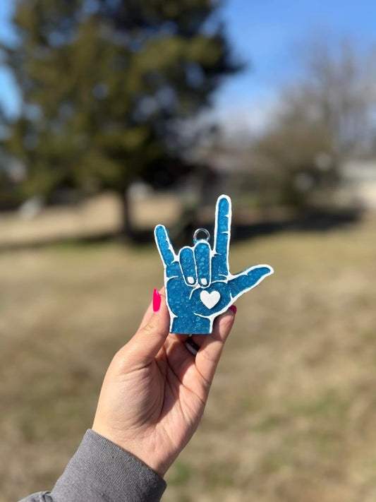 “I Love You” Sign Language Car Freshie
