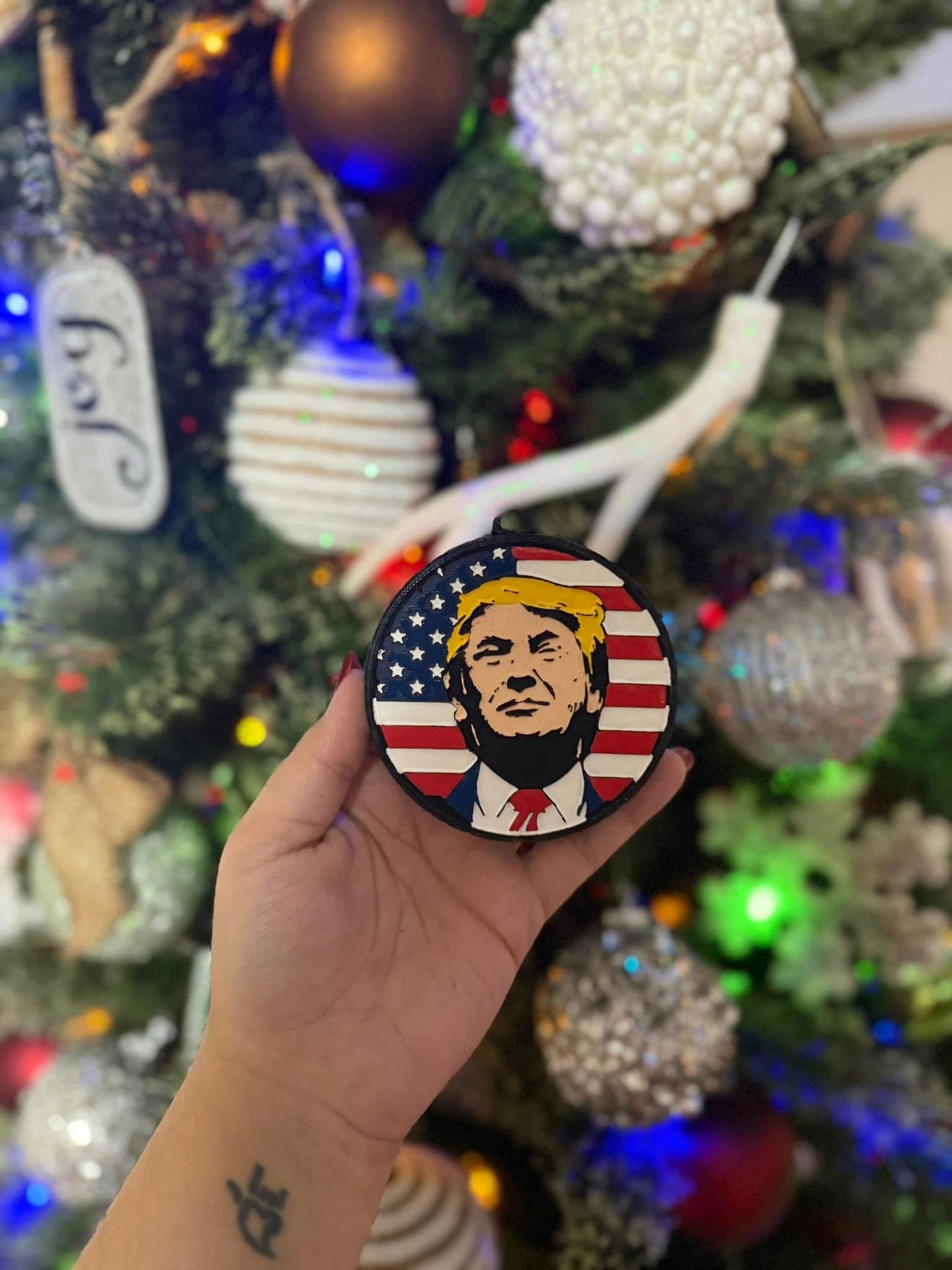 Trump And Flag Car Freshie