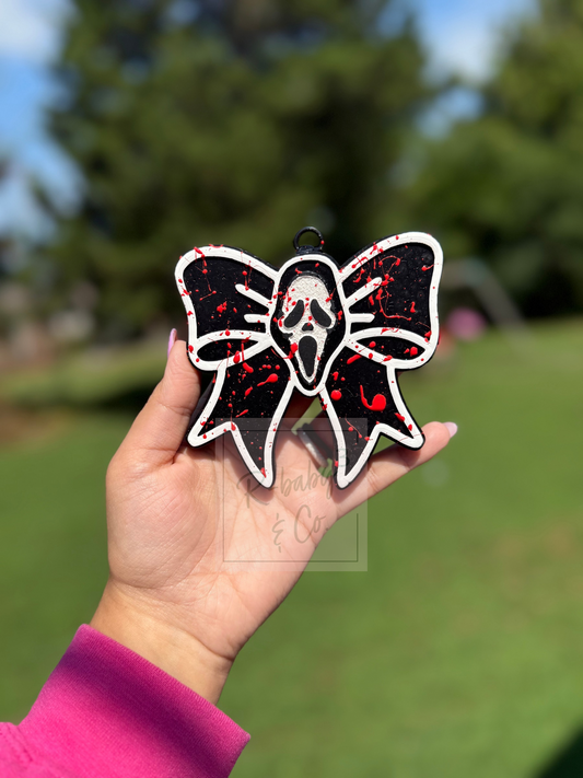 Ghostface Bow Car Freshie